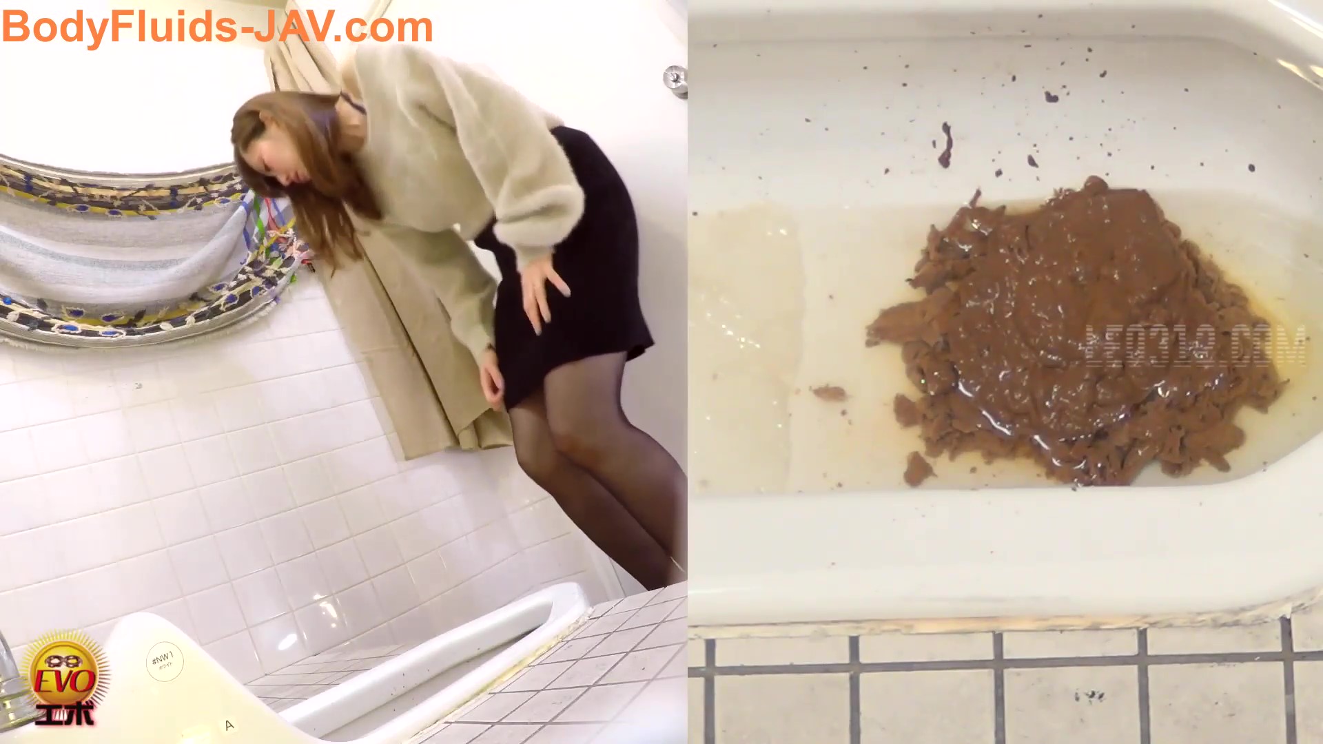 Click to play video Girl diarrhea in toilet